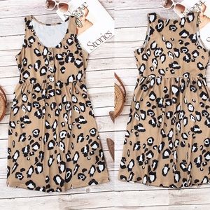 Animal Print V-Neck Sleeveless Mini Dress